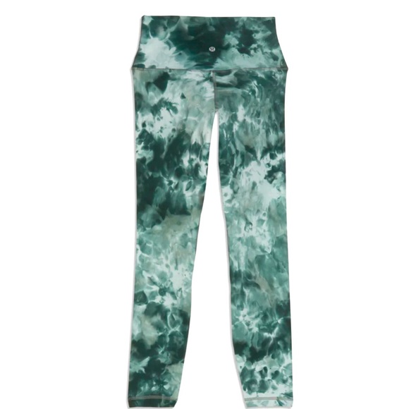 Lulu Lemon Long 28” leggings Size:2. Green Tie Dye - Picture 1 of 3